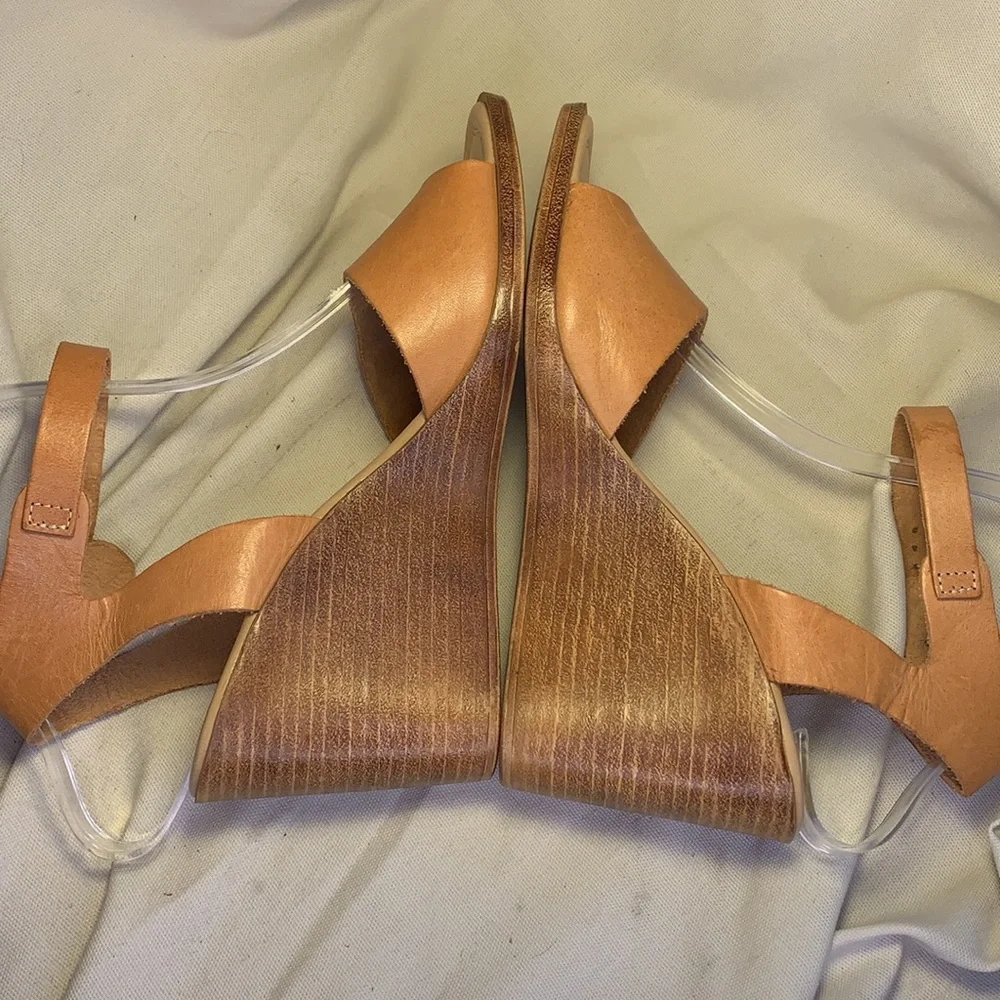 Barbara Barbieri leather wedge sandal ankle strap